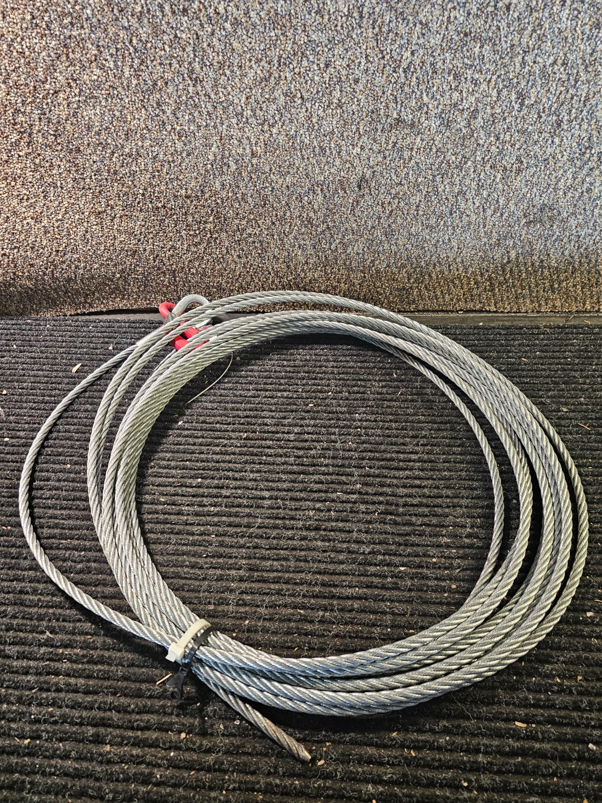Galvanized Steel Cable Wire Rope with Self Locking Hook, 0.48" x 50'' Heavy Duty