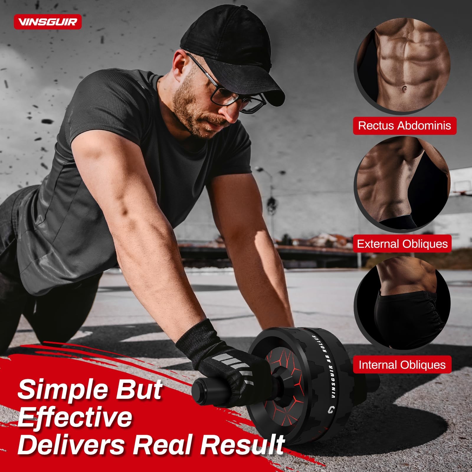 Ab Roller Wheel, Abs Workout Equipment for Abdominal & Core Strength Training...