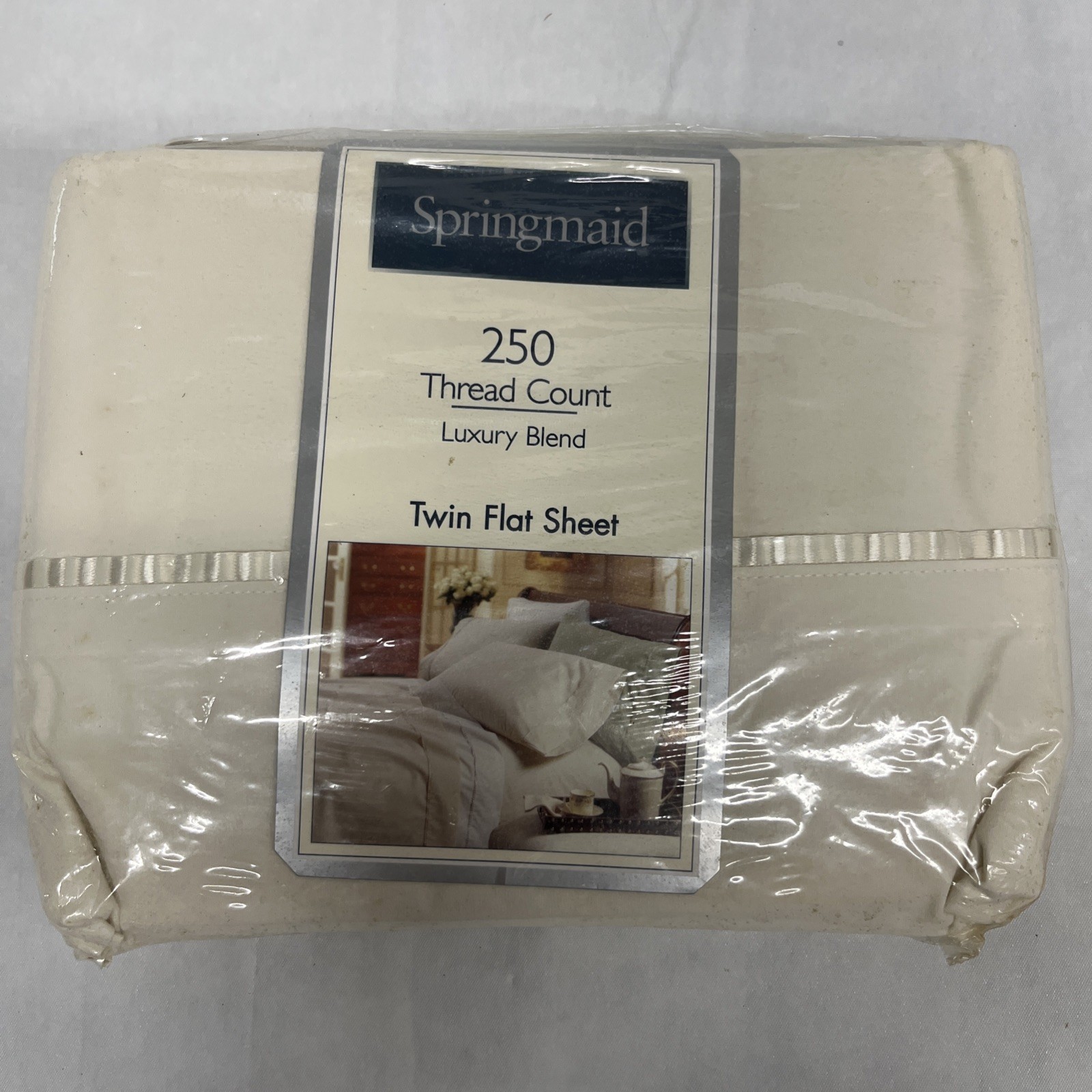 Springmaid Luxury Blend Twin Flat Sheet 250 Thread Count White New Made in USA