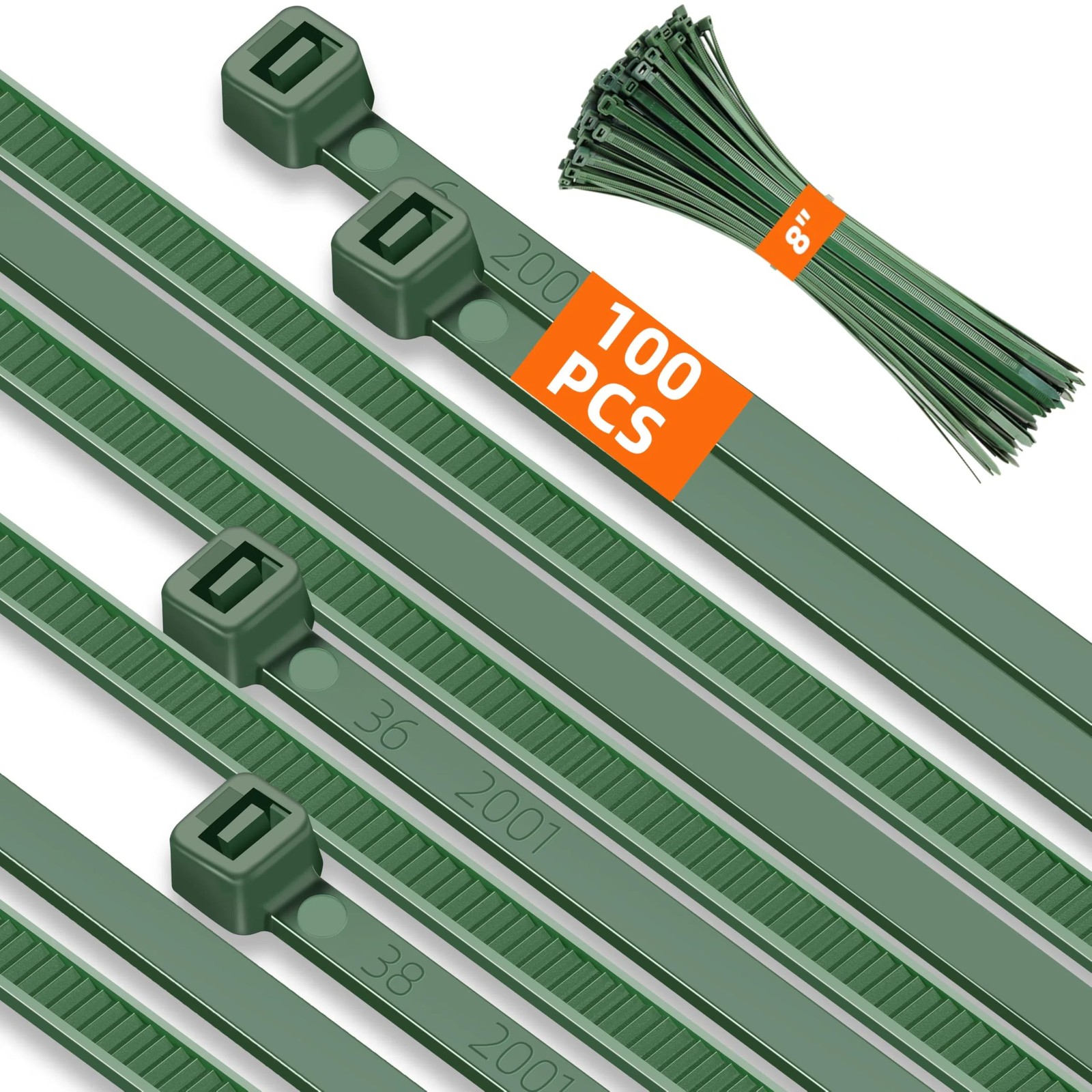 100 Pcs 8 Inch Multipurpose Self Locking Cable Ties Cord Management Wire Ties