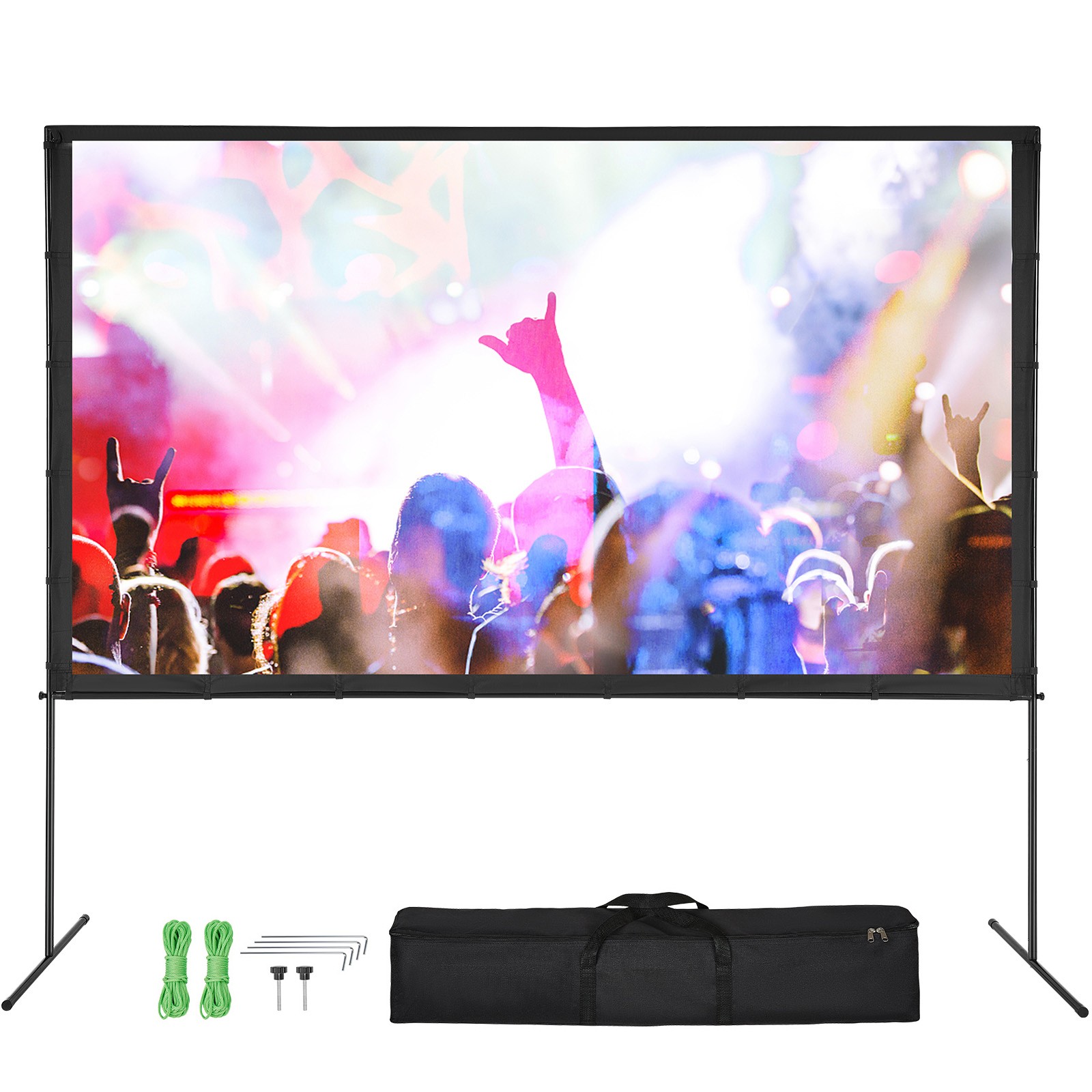 Uimoso Projector Screen with Stand 120inch 16:9 4K 1080 HD Movie Screen Bar Feet