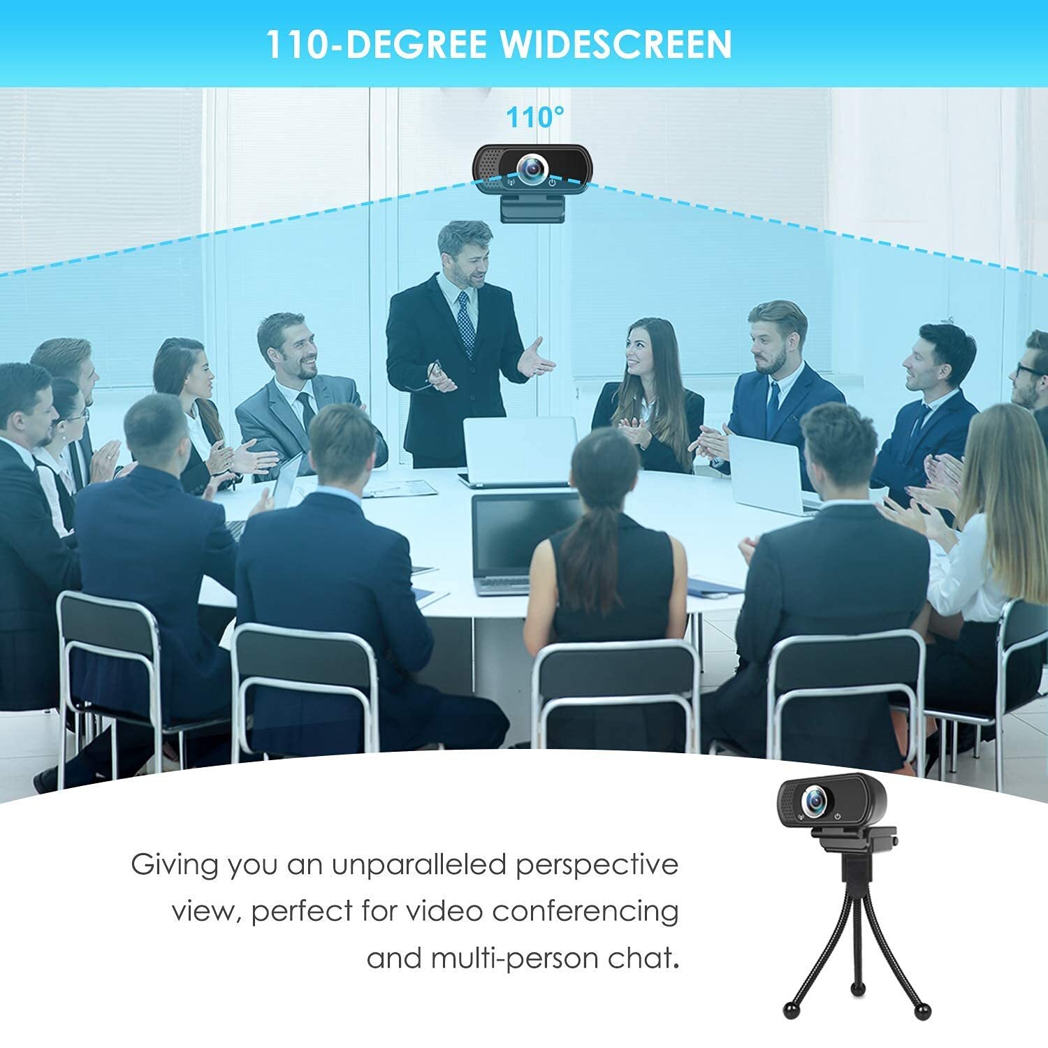 Full HD 1080P Webcam with Privacy Shutter and Tripod Pro Streaming Web Camera...