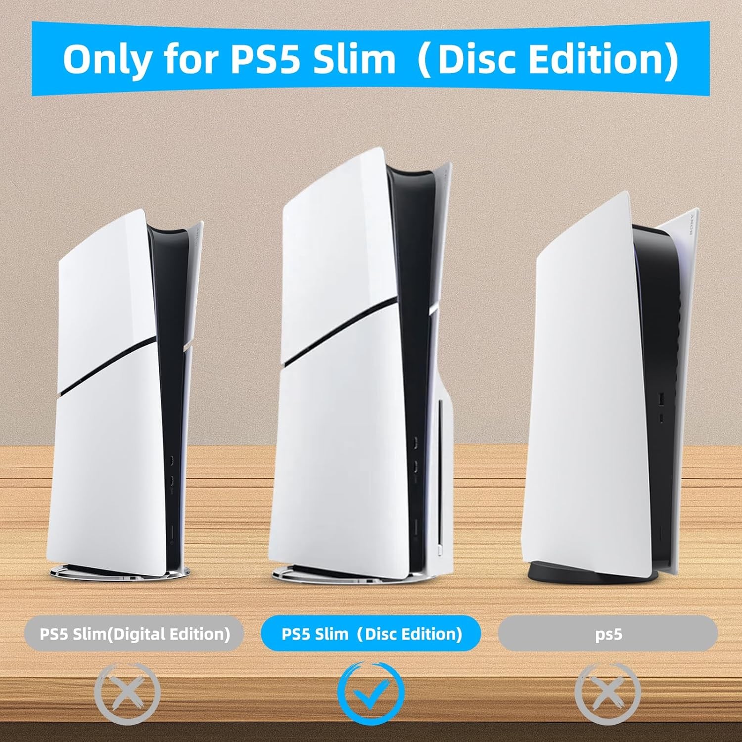 2/4x Horizontal Stand for PS5 Slim Console Replacement Feet Bracket Holder Base