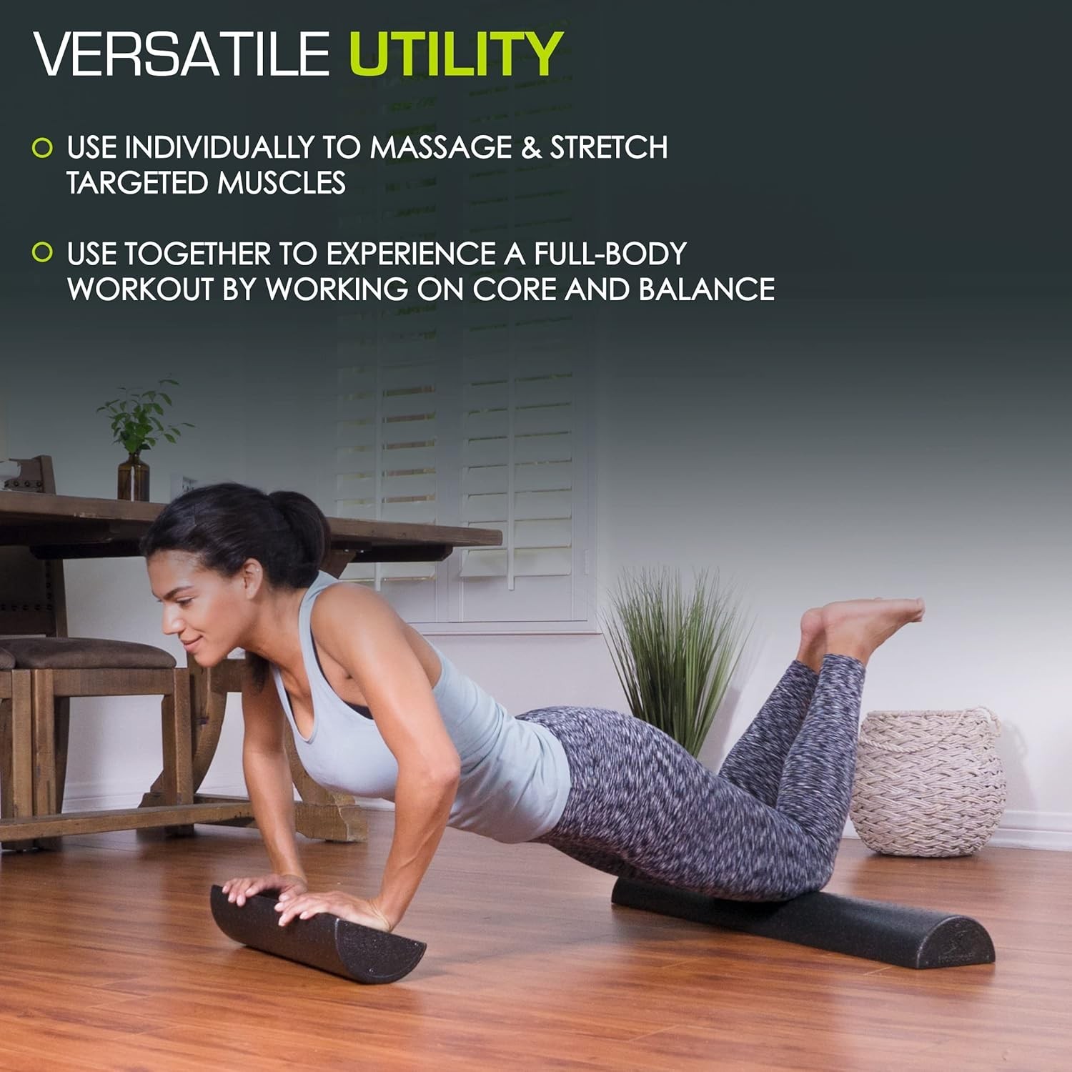 18" Half-Round Foam Roller - Versatile Recovery Tool for All Workouts