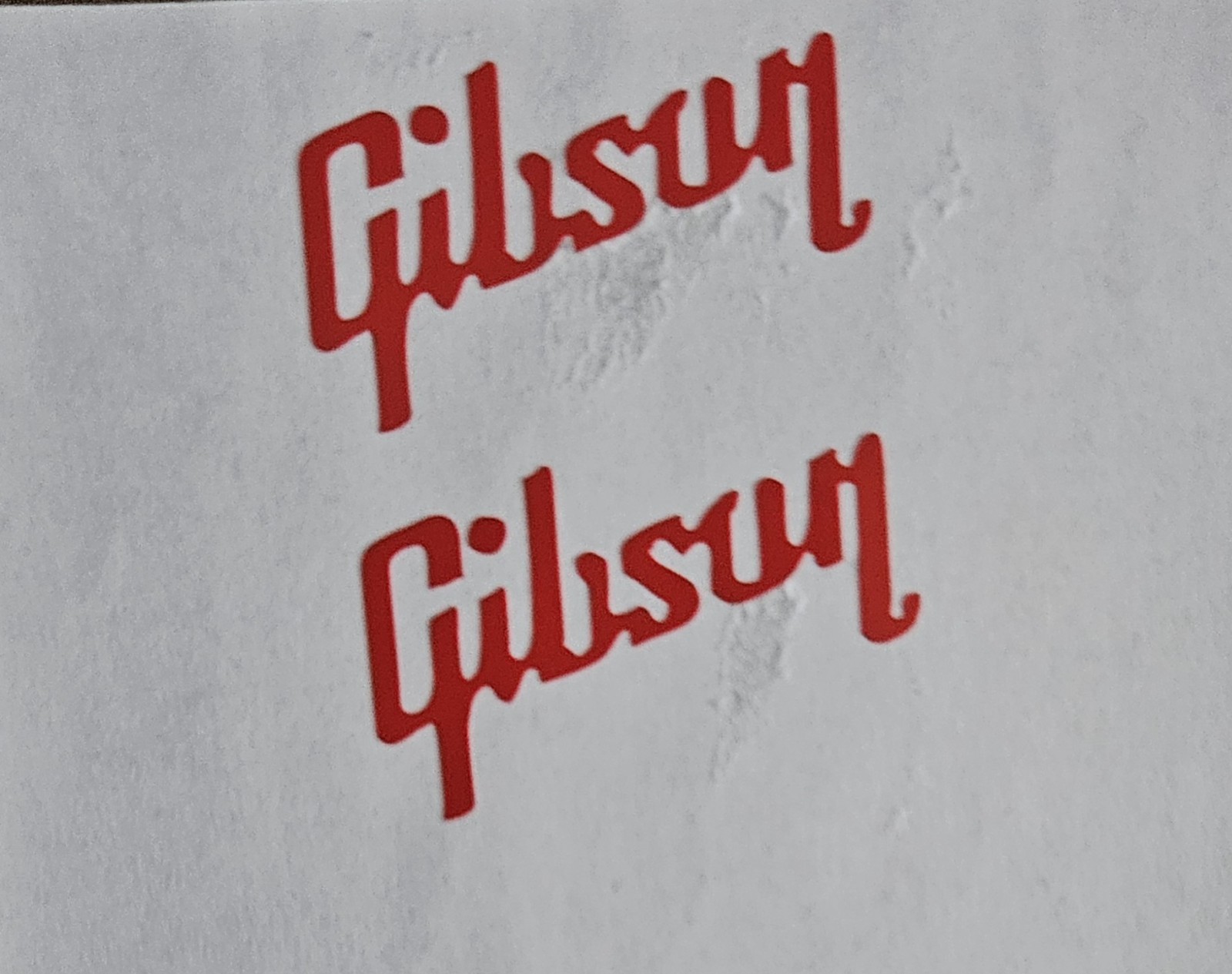 2 Red Decal  Headstock  Logos, Die-Cut Vinyl Decal