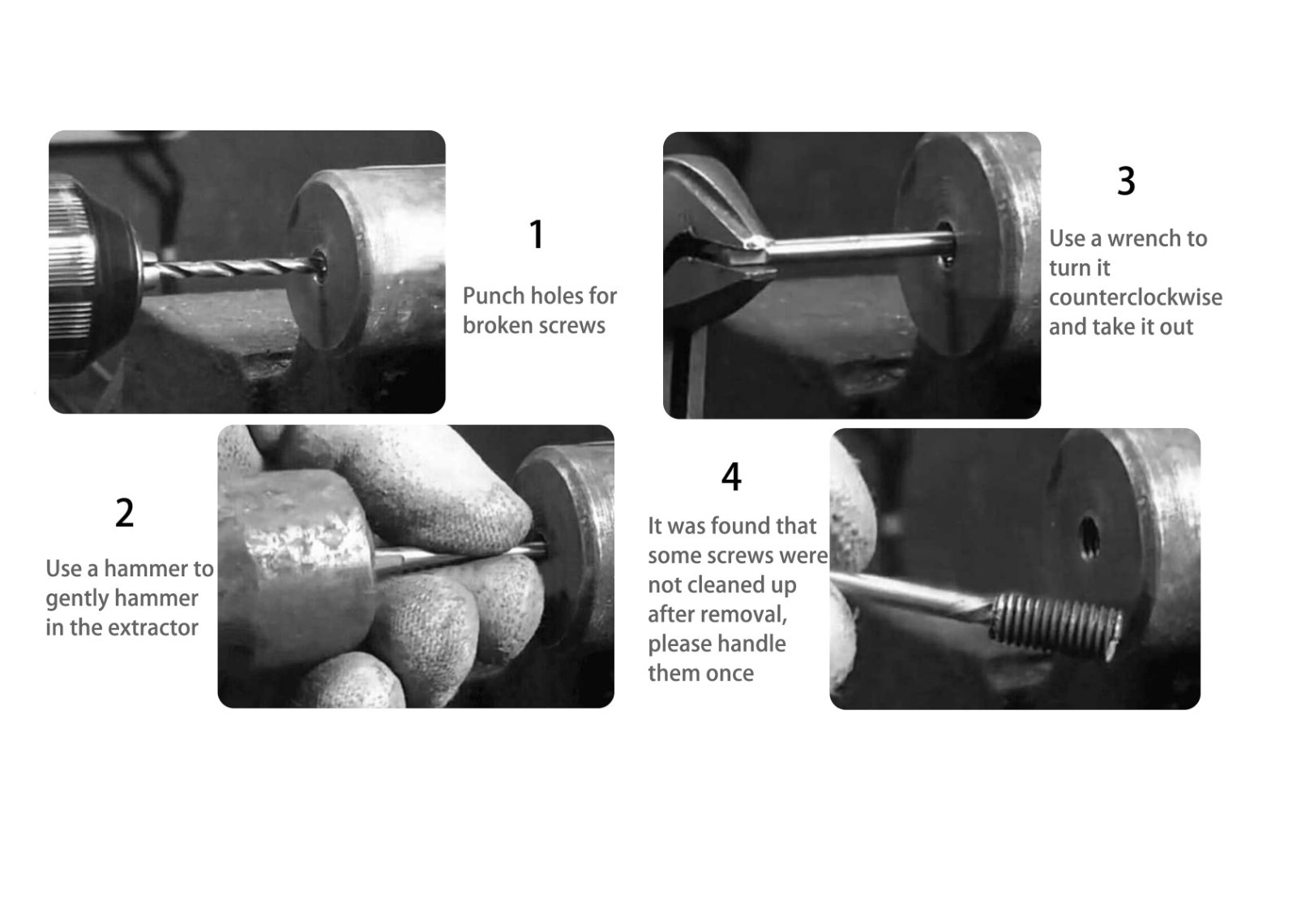 5pc Easy Out Bolt Extractor Set Straight Screw Extractor Broken Bolt Removal