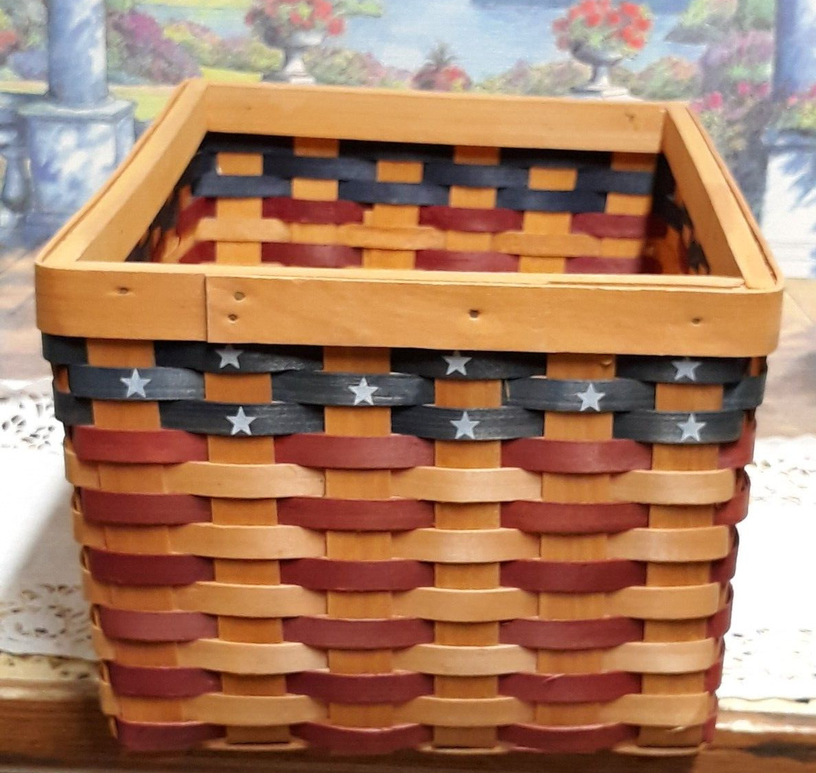 Country Woven Patriotic Stackable Set of Baskets