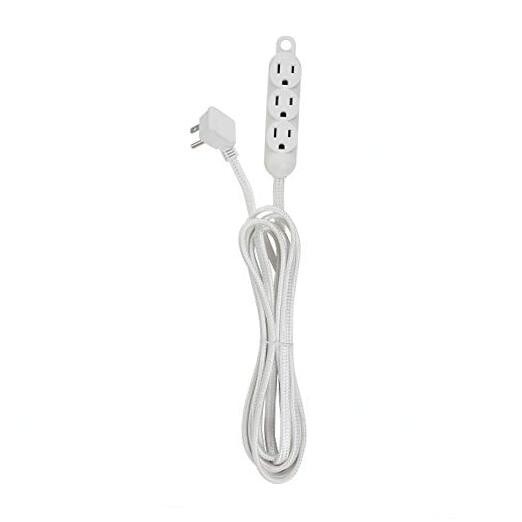 22986 12ft Fabric Extension Cord, 3 Grounded Outlets, Right Angle (Pack of 1)