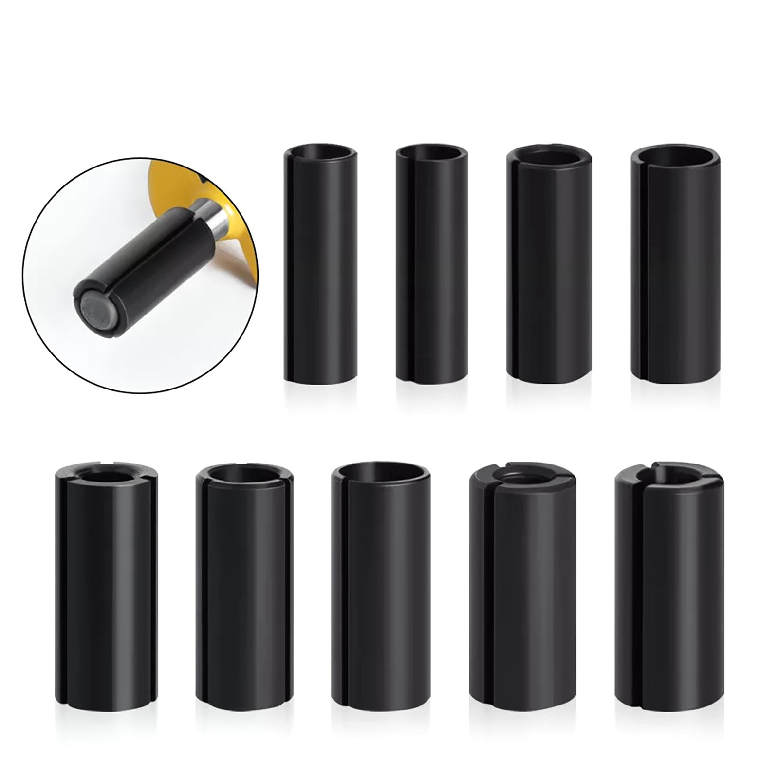 9Pcs/Set Adapter Converter Router Collet Reduction Sleeve Tool Bit Connector