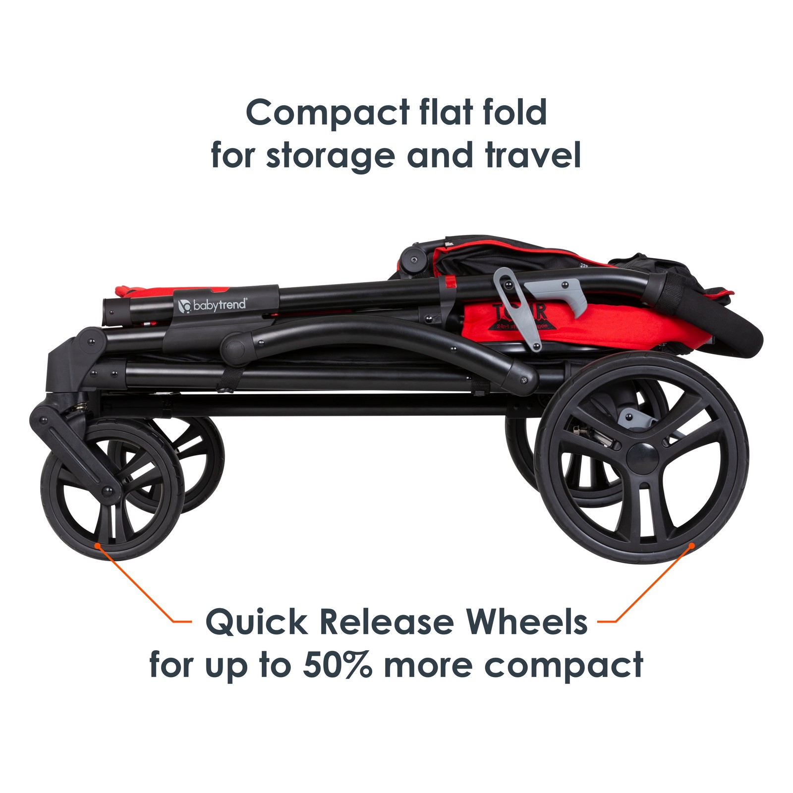 Tour 2-In-1 Stroller Wagon - Mars Red - Red