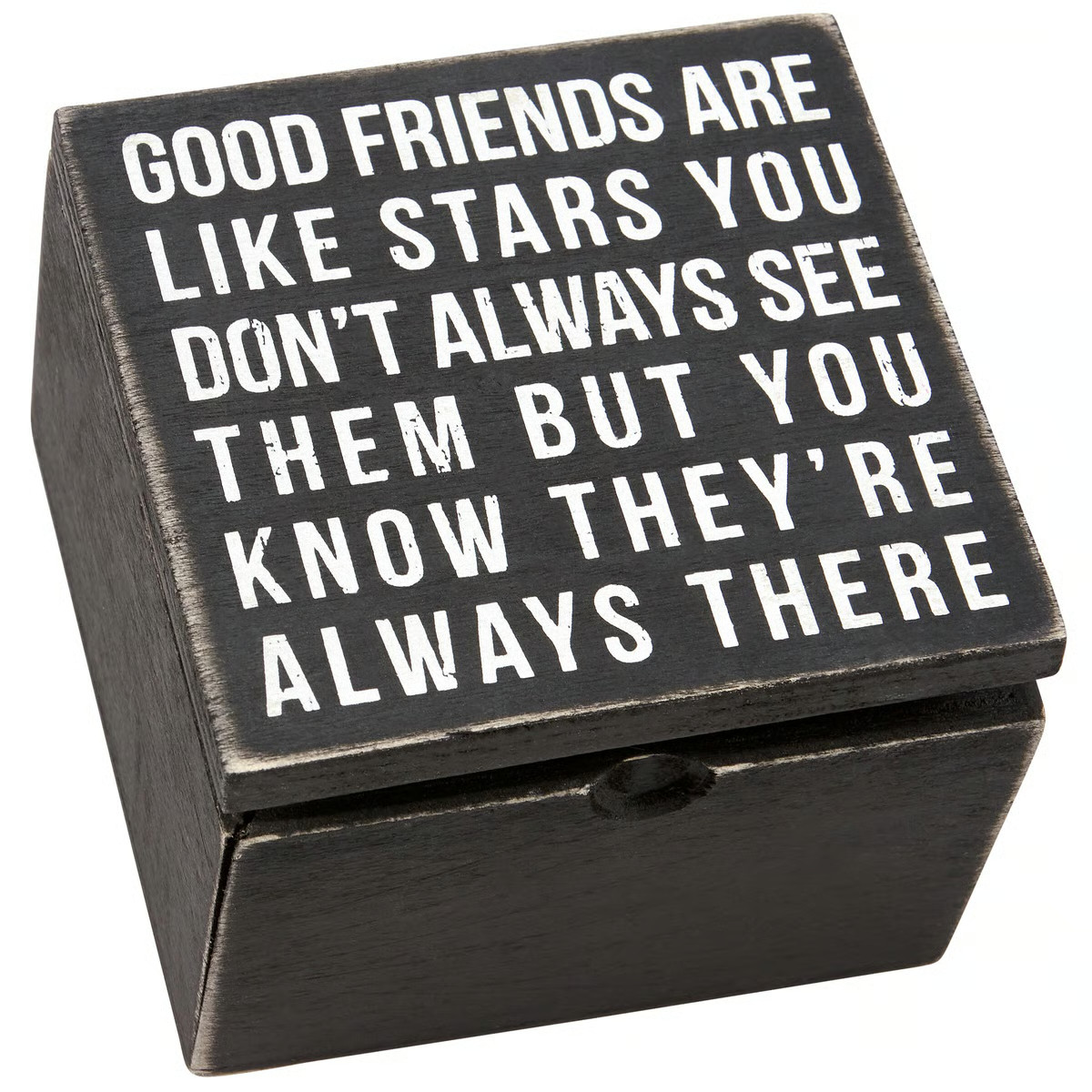 Hinged Woo Box Good Friends Are Like Stars You Never Home Decorative Collectible