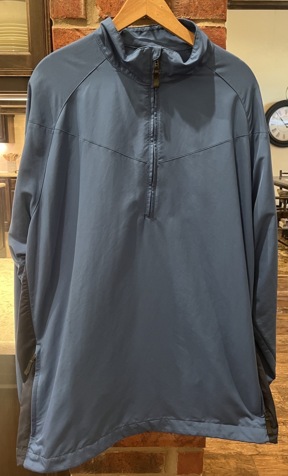 Nike Golf Jacket Mens XL 1/4 Zip Windbreaker Pullover Stretch Pockets Blue