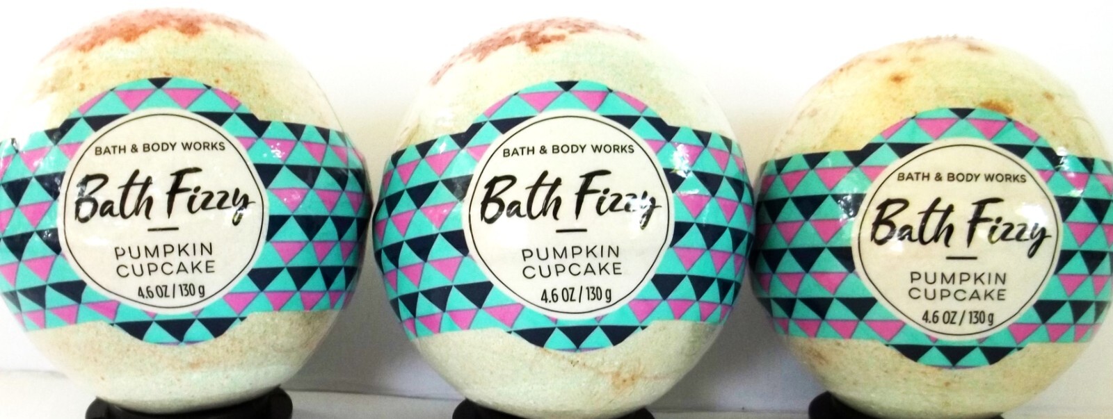 BATH & BODY WORKS Bath Fizzy PUMPKIN CUPCAKE Bath Bomb, 4.6 oz/130 g, NEW X 3