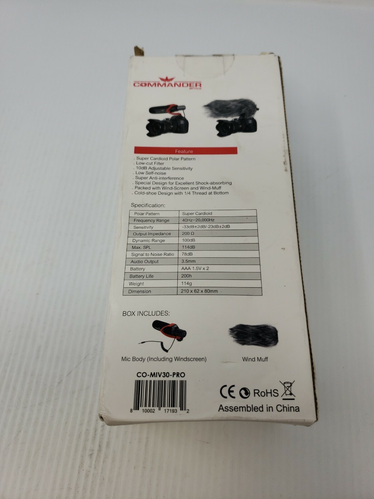Commander Optics V30 Professional Directional Condenser Shotgun SEE DESCRIPTION