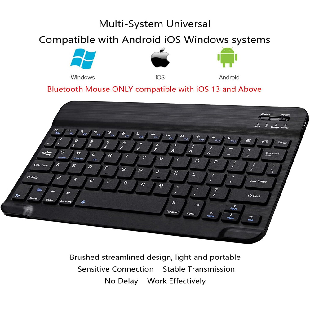 7 Colors Wireless Keyboard & Mouse Combo Bluetooth Slim Keyboard for PC/Laptop