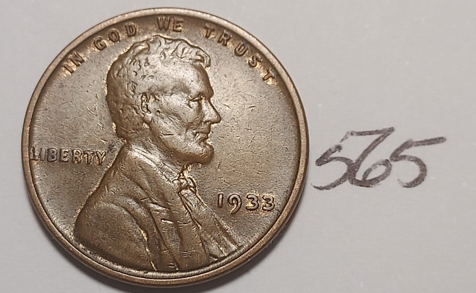 1933 Lincoln Wheat Cent  XF EF EXTREMELY FINE   #565