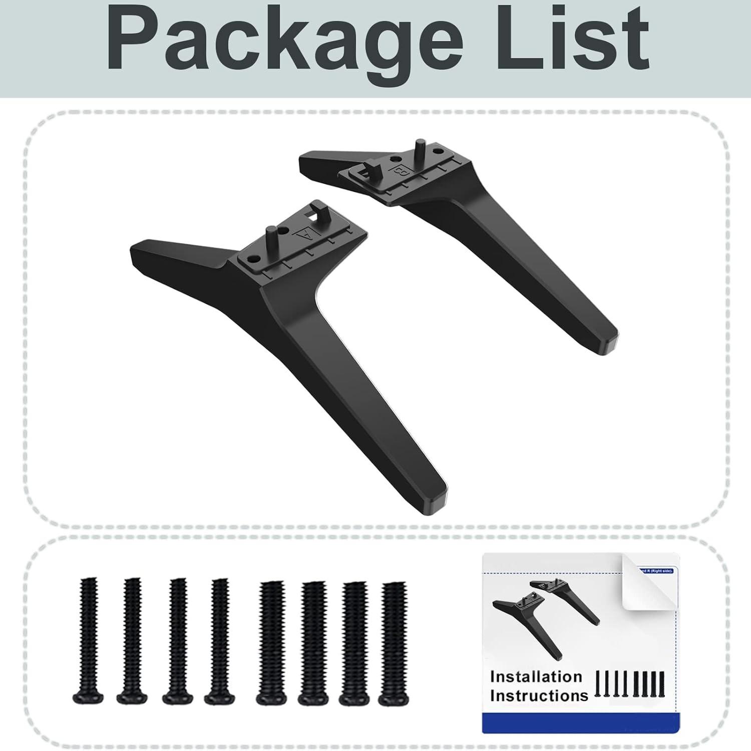 Sturdy LG TV Stand Legs Replacement - Easy Assembly for 49, 50, 55 Inch Models