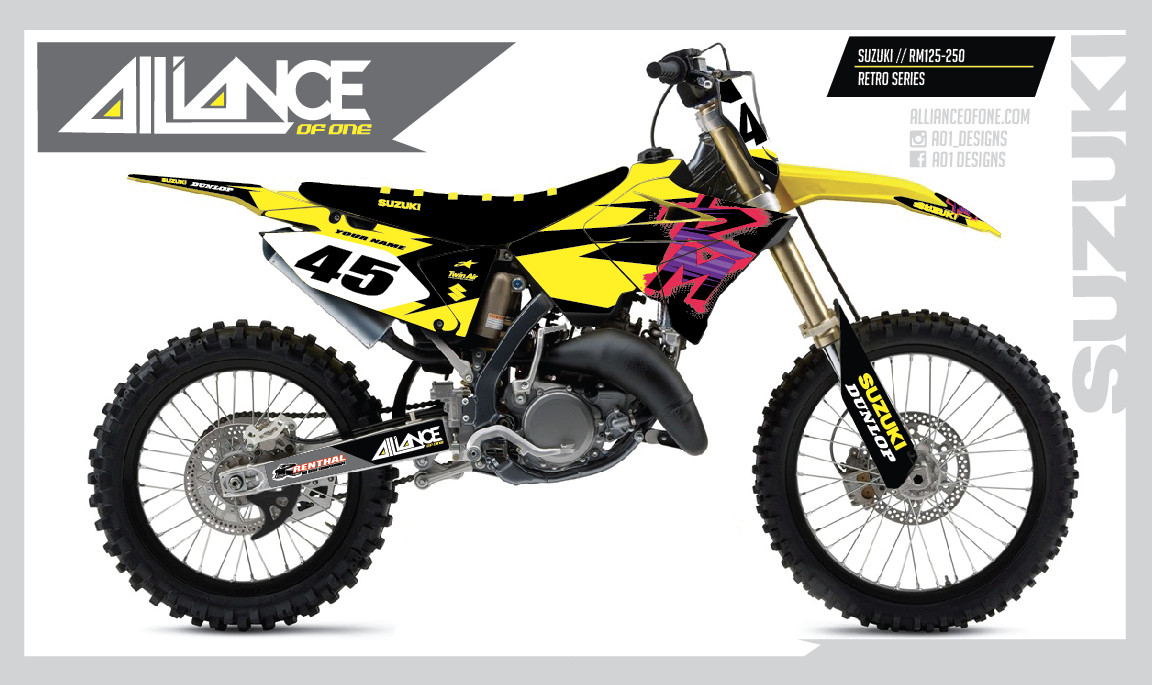 SUZUKI POLISPORT RESTYLE 01-08 RM 125 250 MOTOCROSS BIKE GRAPHICS BFLAG SERIES