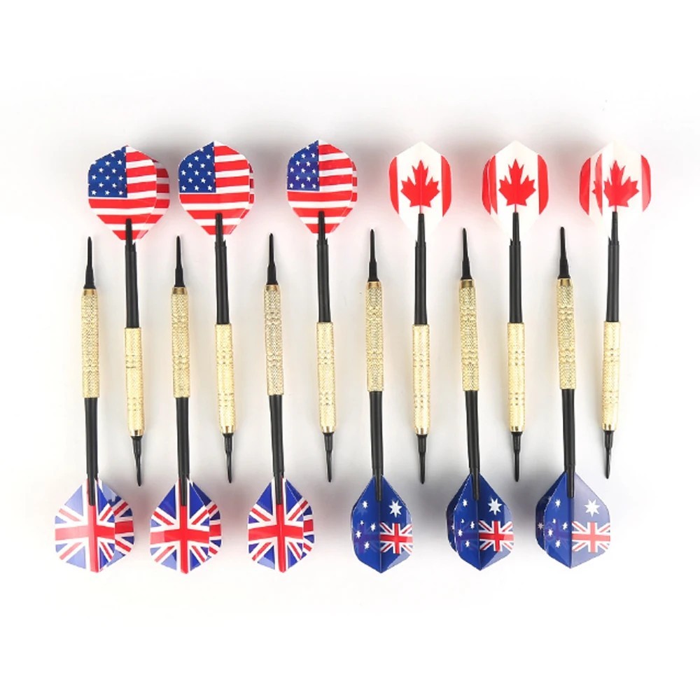 12PCS Soft Tip Darts Set 14g with 100 Extra Plastic Tips for Electronic board