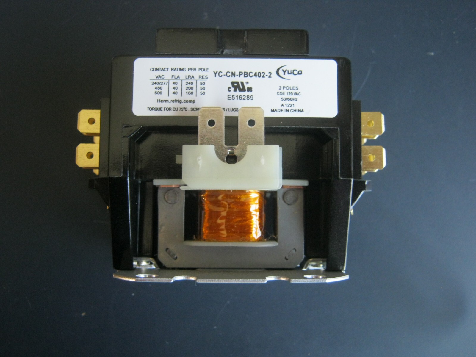 NEW YuCo YC-CN-PBC402-2 120vac Contactor 2 Pole 40 Amp SA-2P-40A-120V