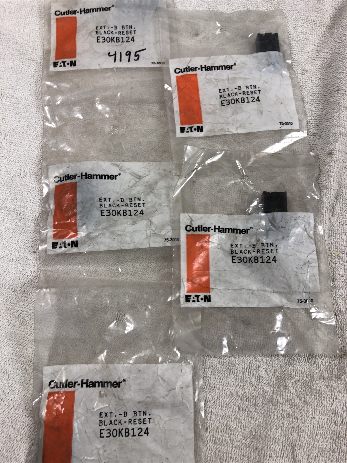 Lot Of 5 Cutler Hammer E30KB124 Reset Legend (4195)