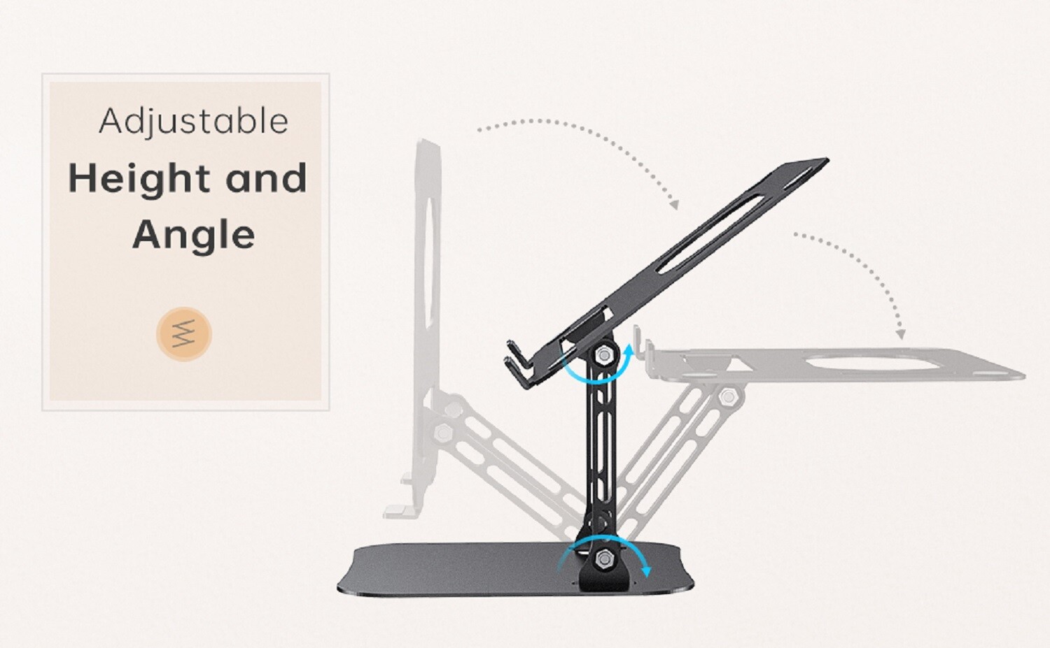 Adjustable Height &Angle Sturdy Aluminum Alloy Computer Notebook Stands Holders