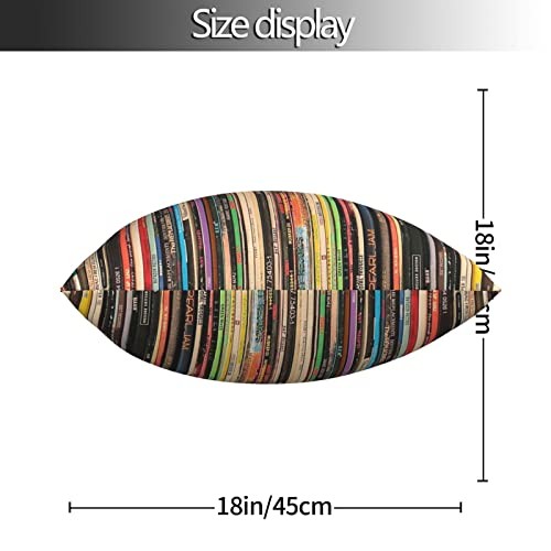 Square Pillow Case Throw 18" x 18" (Pack of 1) Classic Alternative Rock Records