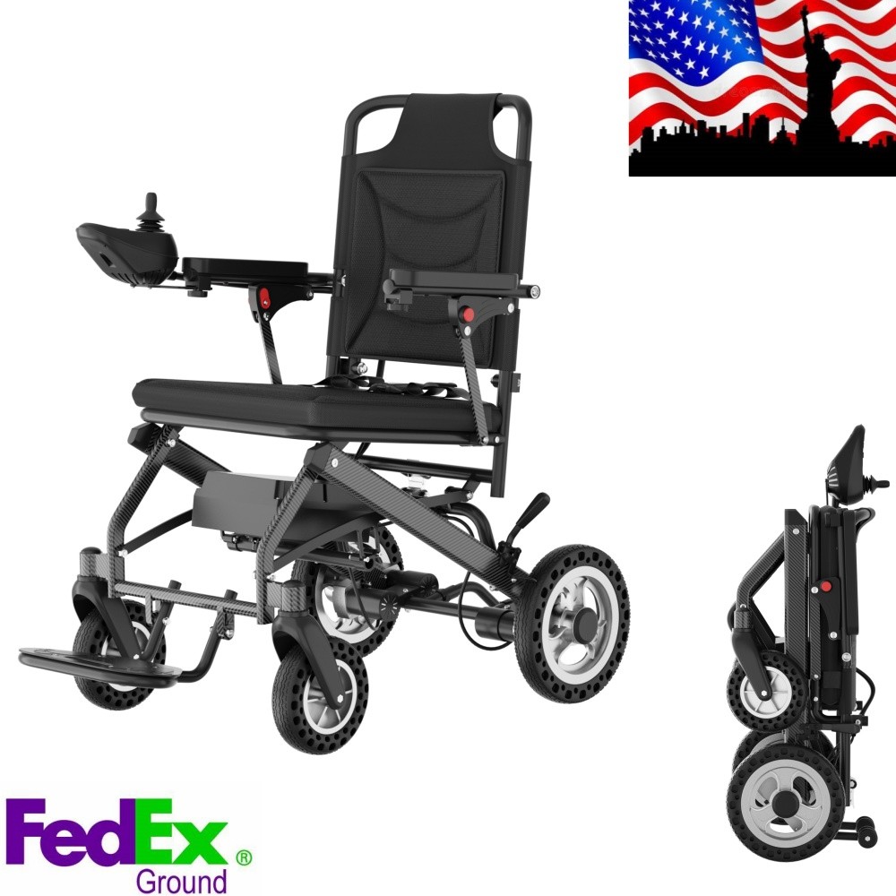 Electric Wheelchair Folding Lightweight Portable Travel Mobility Powerchair 30lb