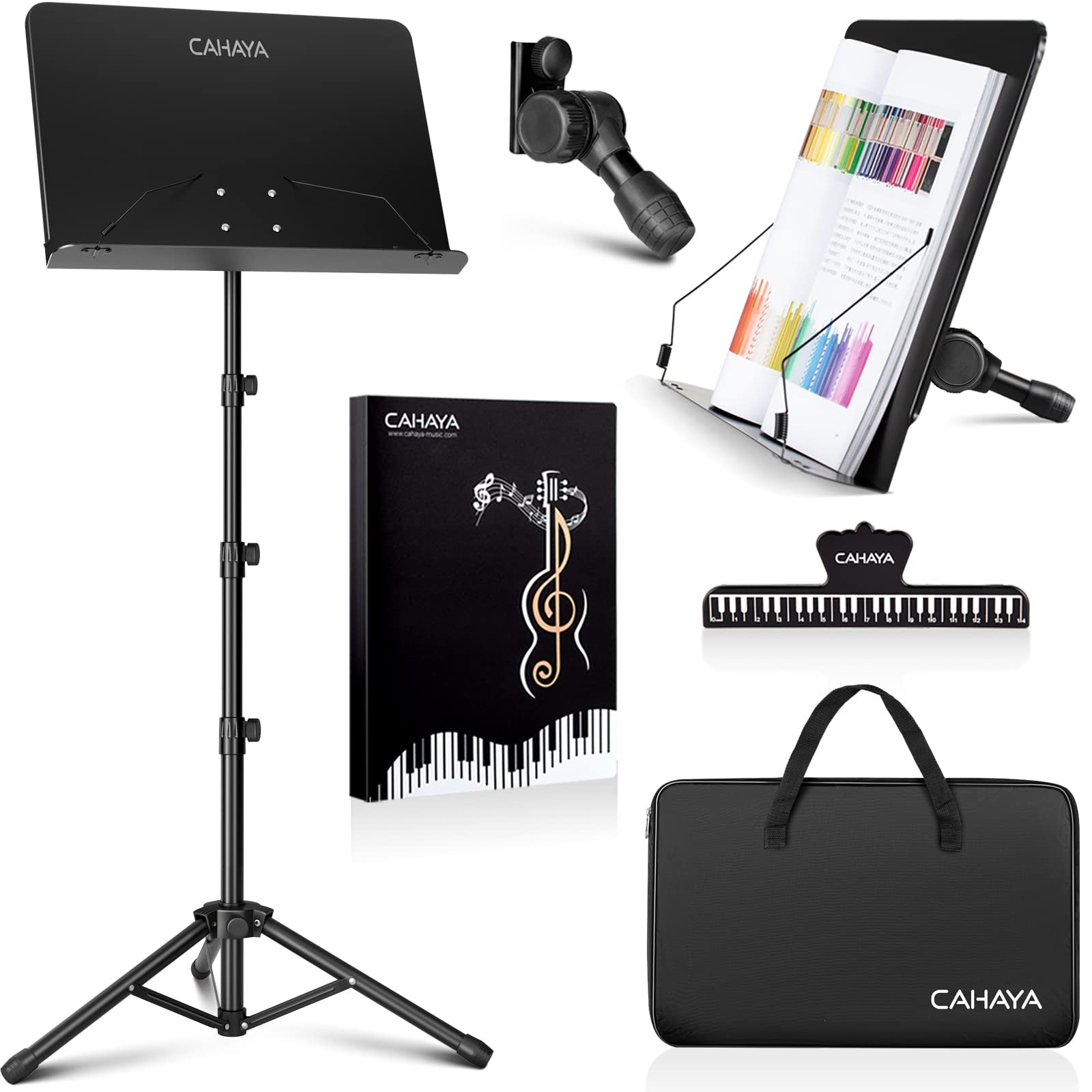 Best CAHAYA 5 in 1 Heightened Dual-use Sheet Music Stand & Desktop Book Metal