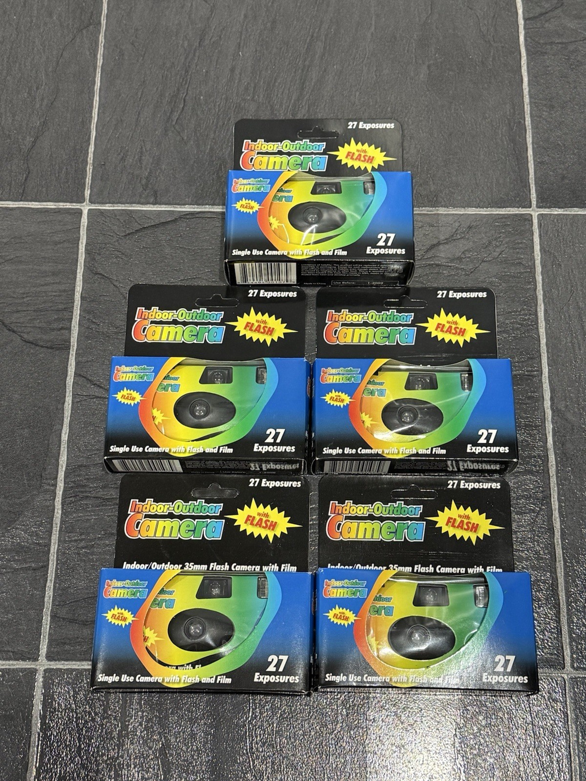 Indoor Outdoor Camera Single Use Camera Lot Of 5 Flash and Film 27 Exposures NOS