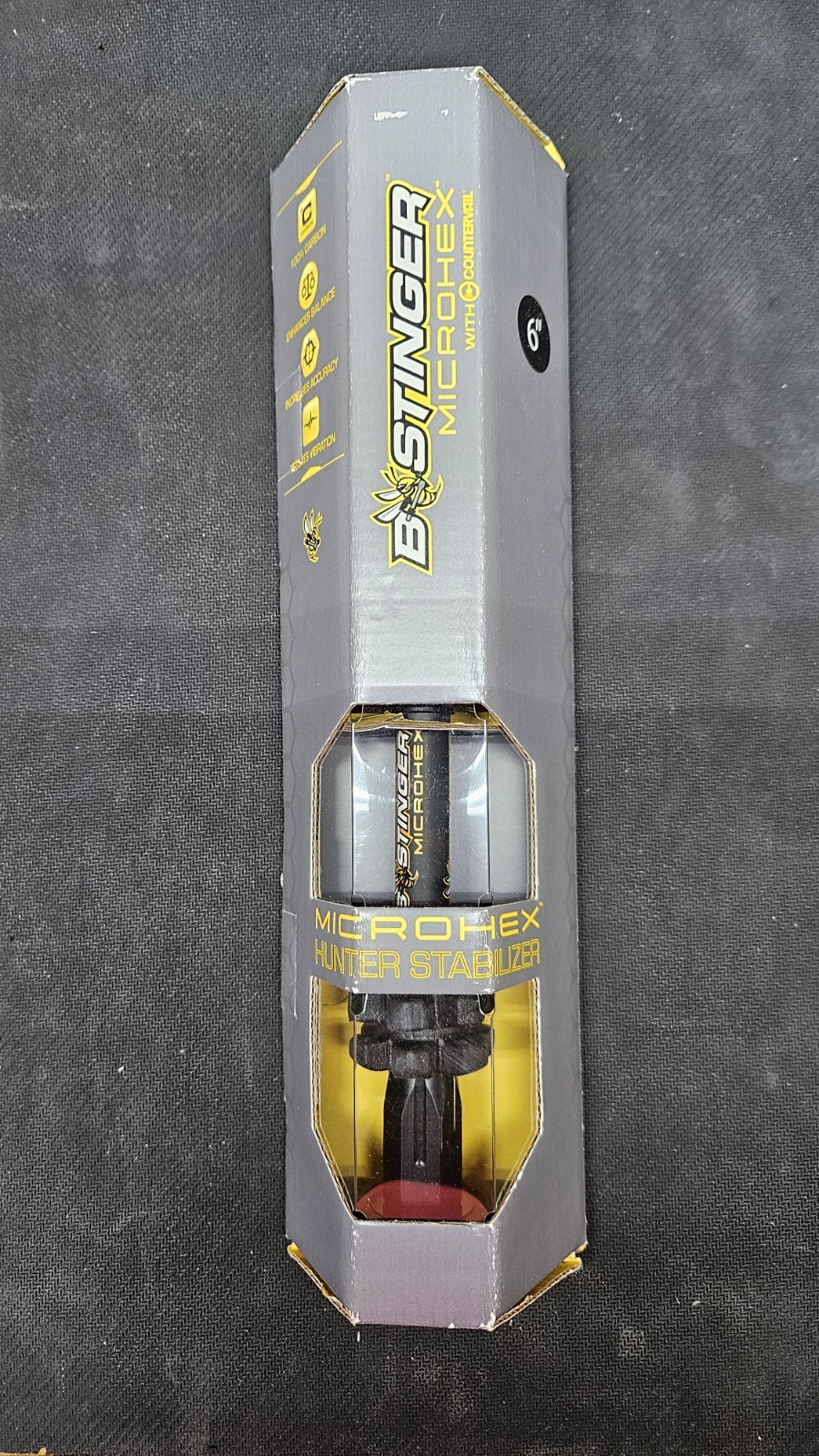 Bee Stinger MicroHex Stabilizer, Matte Black, 6"