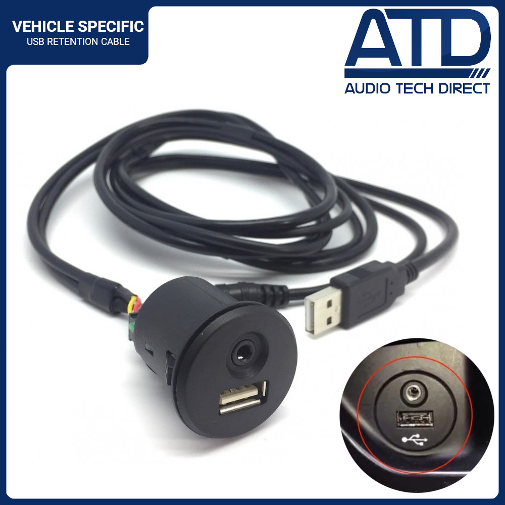 USB AUX Cable For Nissan Navara D40 X-Trail Qashqai Port Switch 3.5mm Retention