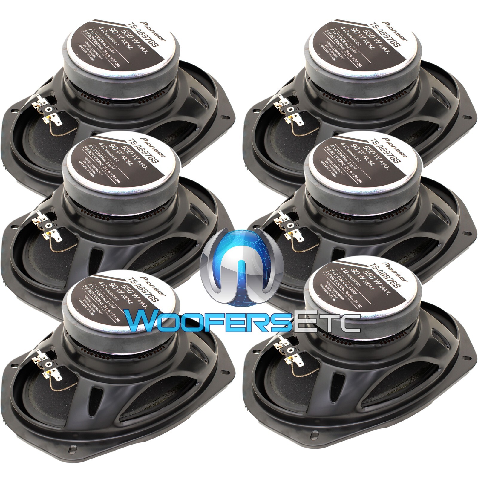 6 PIONEER TS-A6976 6x9" 3-WAY 1650W LOUD CAR AUDIO STEREO AMPLIFIER SPEAKERS NEW