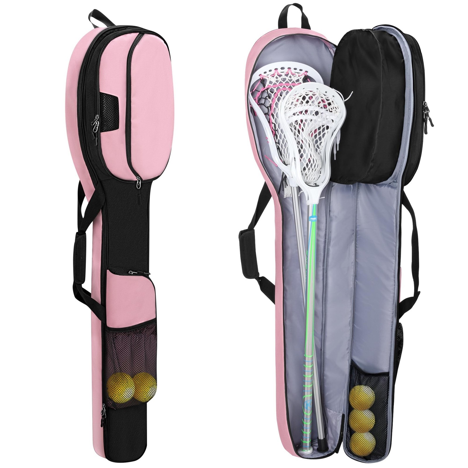 GOBUROS Lacrosse Stick Bag for Men Women, Padded Lax Equipment Bag with Separ...