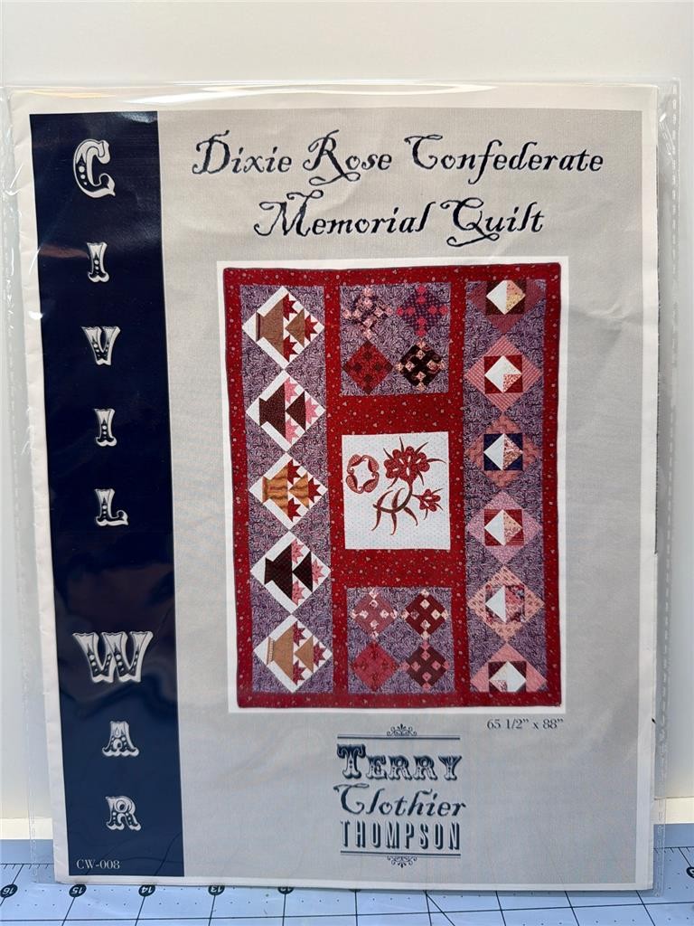 PEACE CREEK PATTERN CO. Civil War Pattern DIXIE ROSE CONFEDERATE MEMORIAL  QUILT