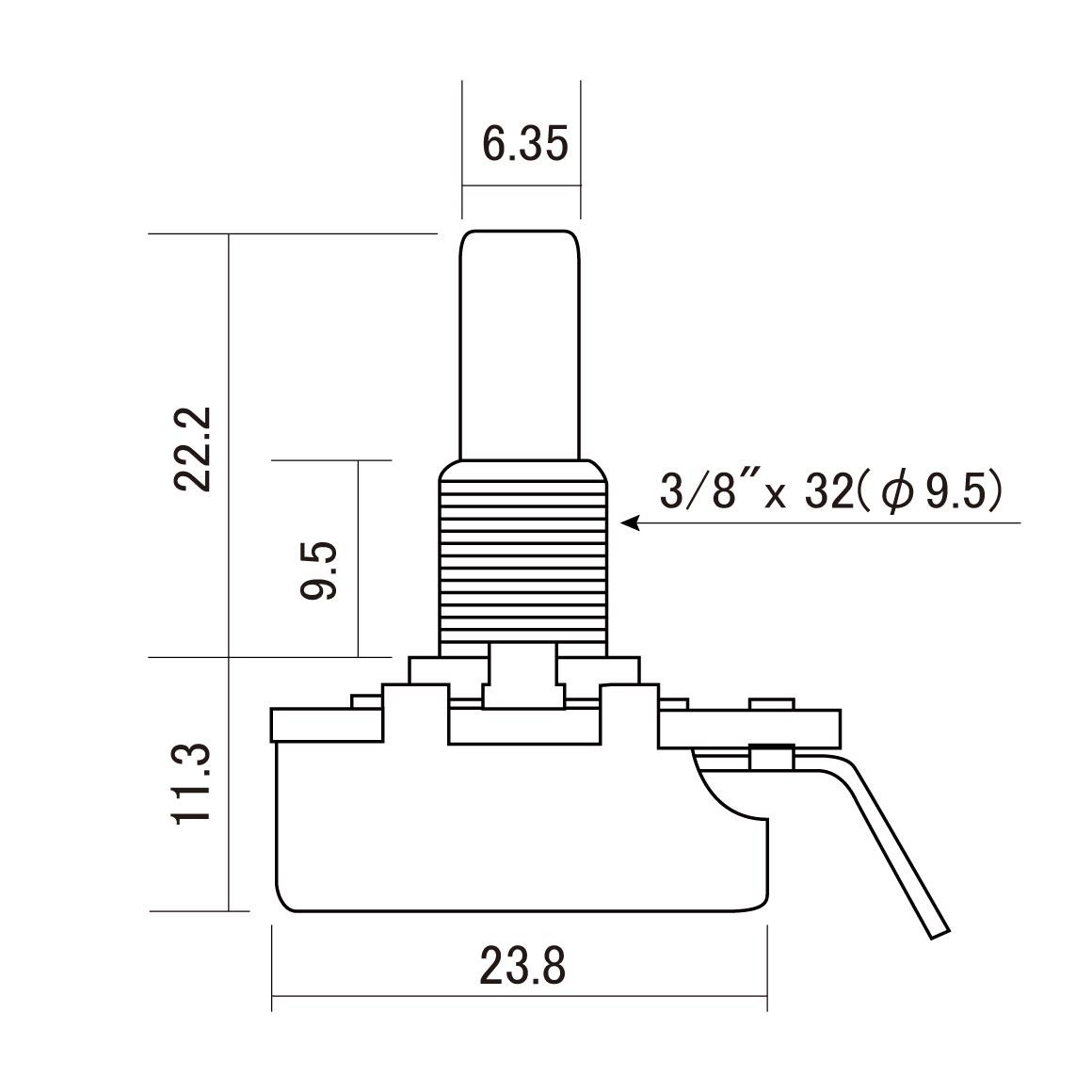 CTS/Hosco 250K 10% Tolerance Audio Solid Shaft Potentiometer