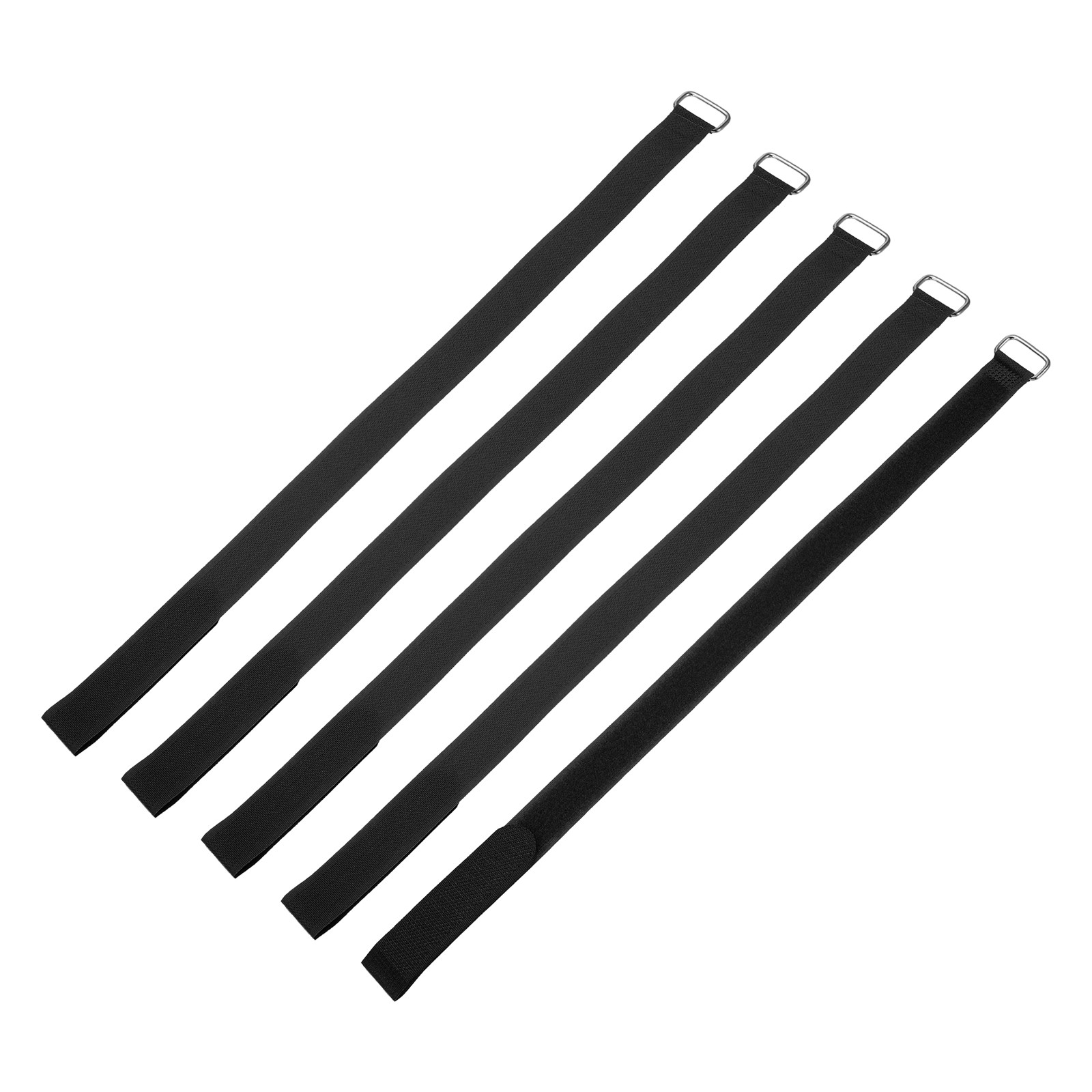 5Pcs Battery Tie Down Straps 0.8x18" Nylon Hold Down Hook Loop Straps, Black