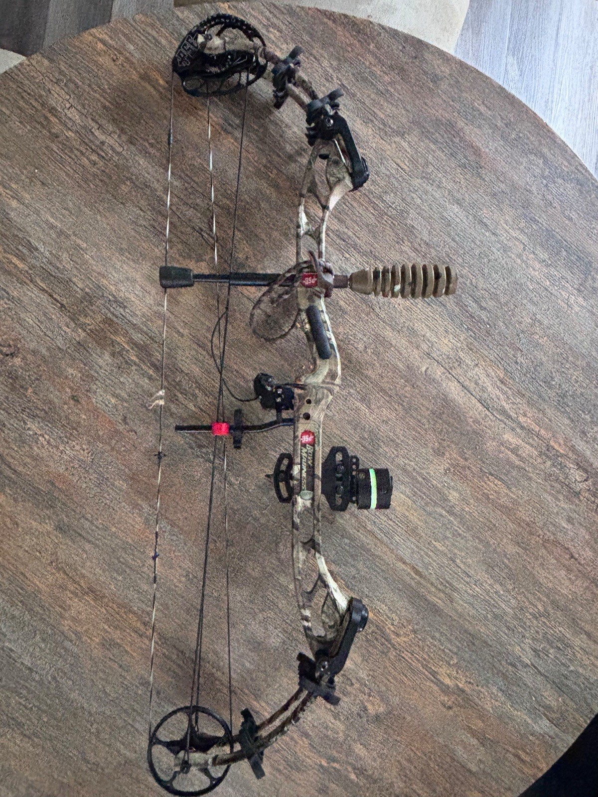 PSE Camouflage Compound Bow w/ HHA Optimizer Lite Sight, Bowmar Rest, Stabilizer