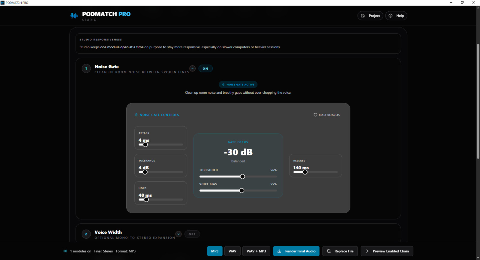 VoiceForge PRO Pipeline High-End Podcaster Processing + Batch Audio Rendering