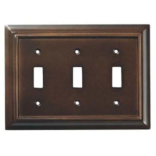 Brainerd - Triple Switch Architectural Wall Plate - Walnut