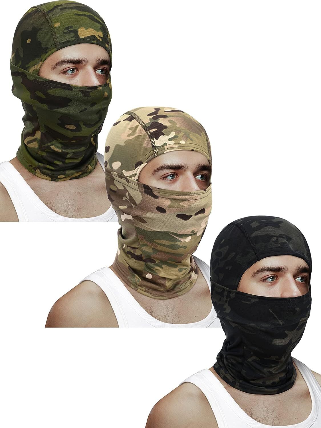 Camo Balaclava Face Mask UV Protection Ski Sun Hood Tactical Cover for Men Women