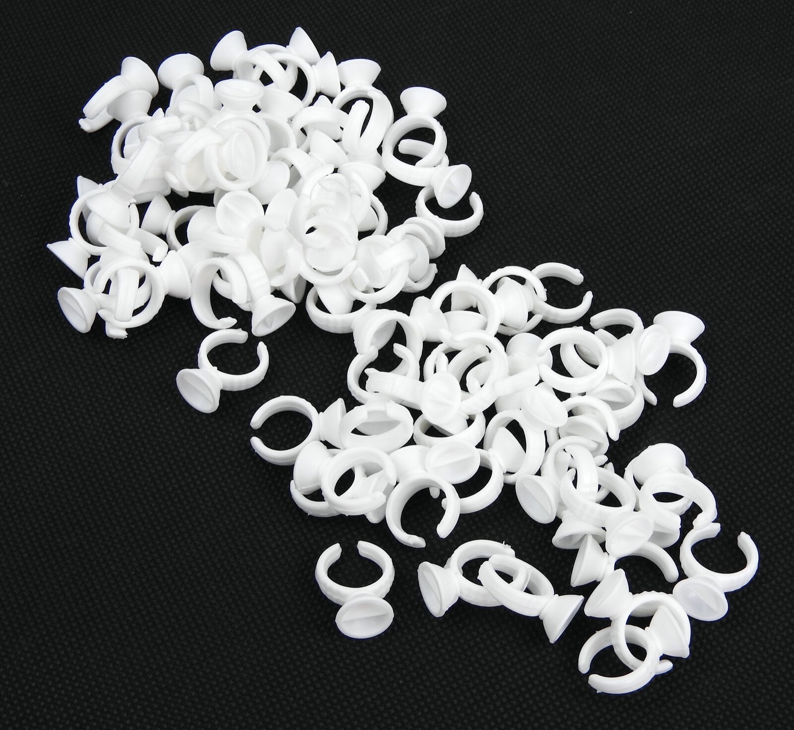 100pcs 2 Slot Disposable Plastic Glue Holders Rings Eyelash Extensions Kit