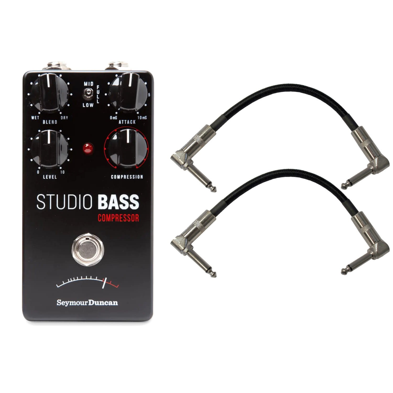Seymour Duncan 11900-007 Studio Bass Compressor Pedal w/ 2 Patch Cables