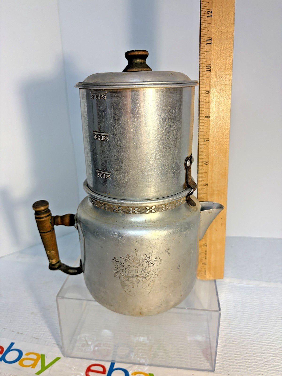 Vintage Drip-O-Lator 6 Cup Coffee Pot Enterprise Aluminum Camping Stove USA