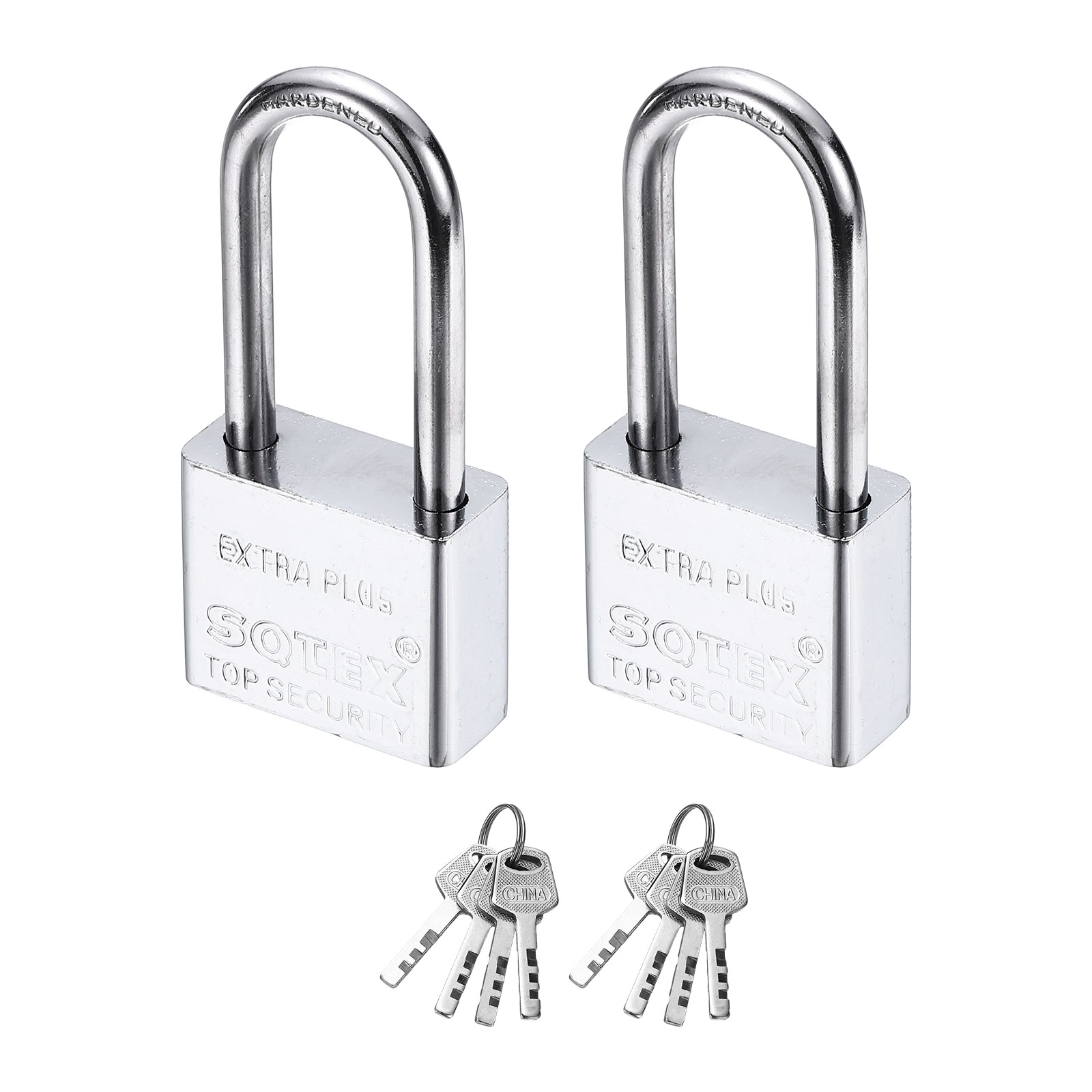 2Pcs 86 x 40 mm Heavy Duty Lock Alloy Steel High Security Padlocks with 6 Keys