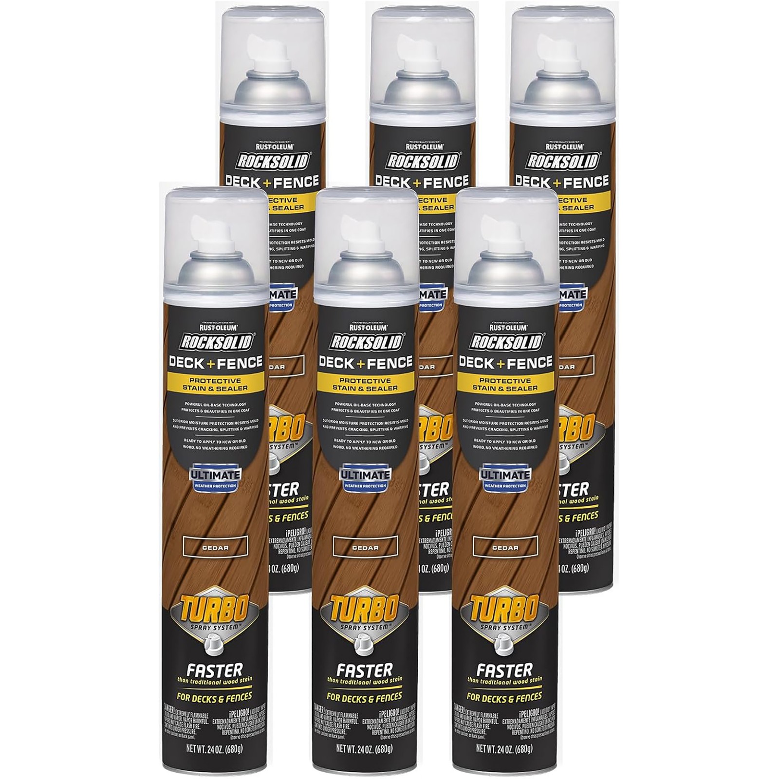 RockSolid Deck+Fence Protective Stain & Sealer Black Walnut  6 Pack