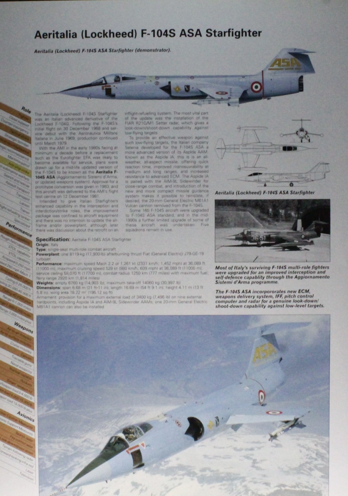 Lockheed F-104 F 104 F104 Picture Aircraft Vtg Info Spec Sheet Wall Art Decor