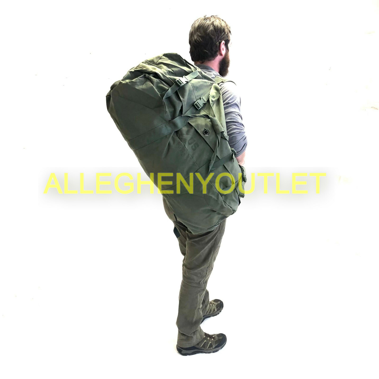 Improved Duffel Bag OD US Military Zipper Deployment Flight Travel NO PAINT VGC