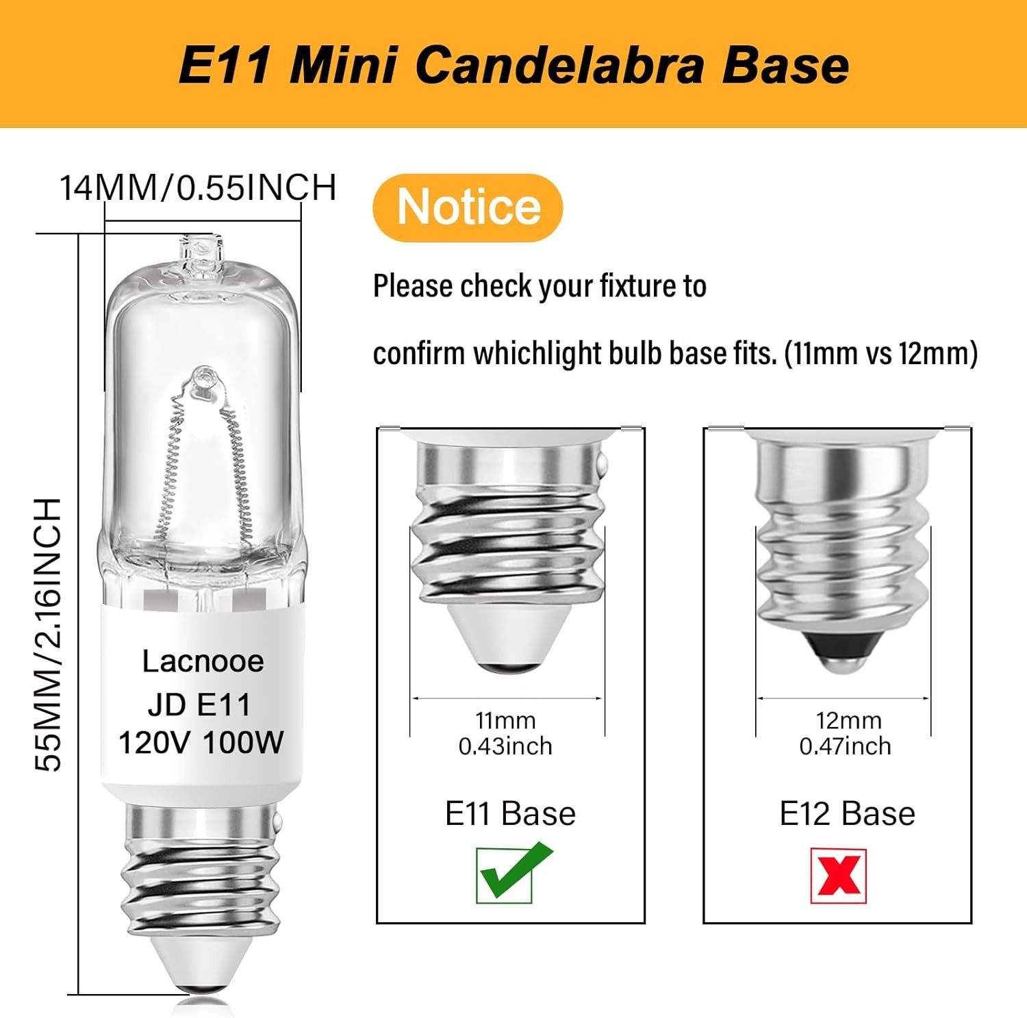 JDE11 120V 100W Halogen Light Bulbs (Replacement E11 LED Bulb), T4 Mini...