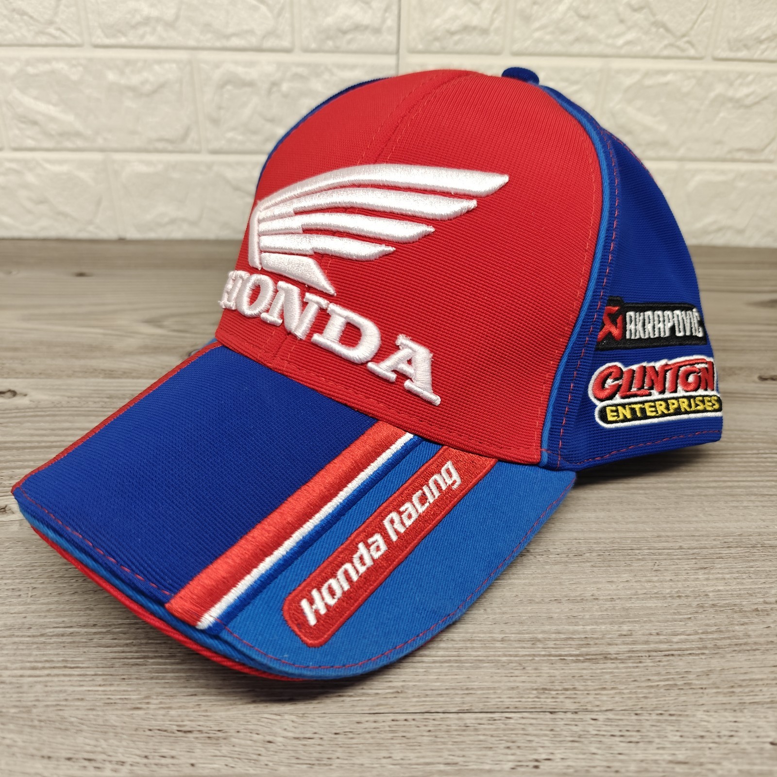 CAP Honda Racing Endurance Team Bike Motorcycle Superbike Curved Peak Blue Red